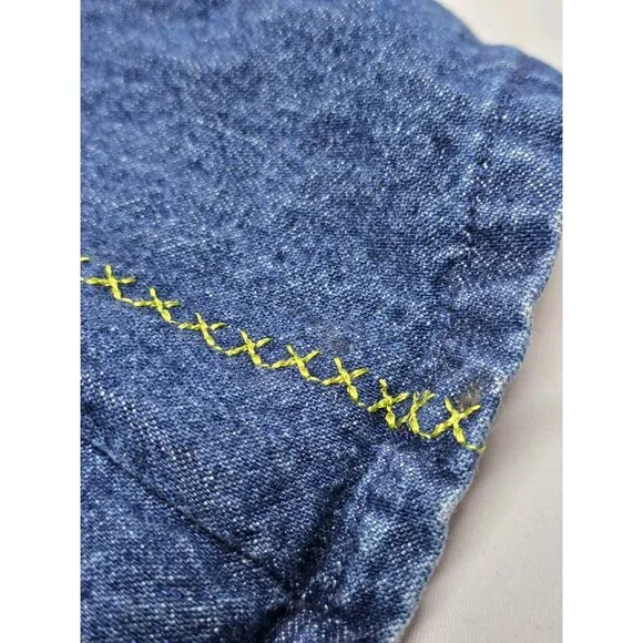 Vintage Faded Glory Denim Embroidered Flower Dress Size 12 Months - Picture 4 of 10